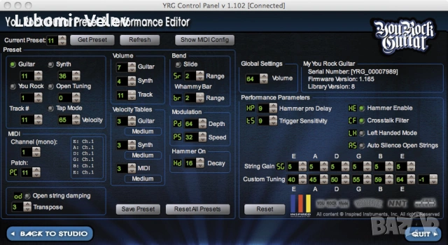 Inspired Instruments YouRock MIDI Guitar Gen2, снимка 7 - Китари - 53231757