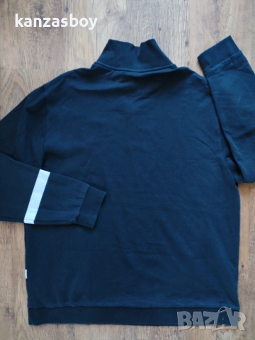 hugo boss green mens logo stripe zip-neck - ГОЛЯМА мъжка блуза 5ХЛ КАТО НОВА, снимка 11 - Спортни дрехи, екипи - 52829075