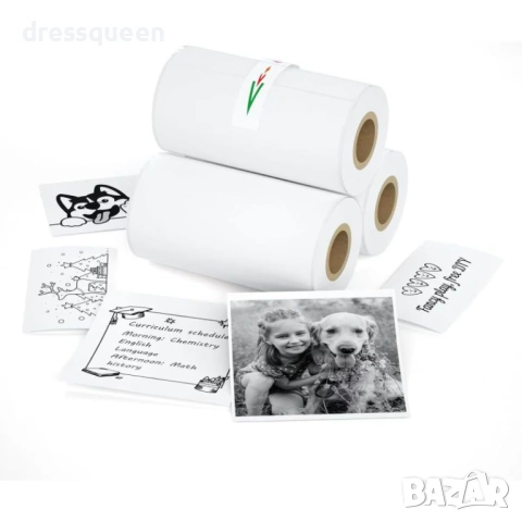 4696 Универсални Термо Ролки 57мм за Мини Фотопринтер – Сет от 3 Броя, Безвреден Печат, снимка 3 - Други - 53747689