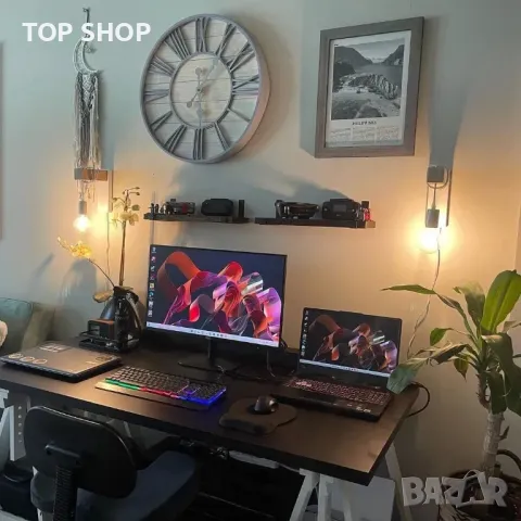 SENFAY индустриална ретро лампа с ключ и щепсел нощна лампа от дърво и метал е27, снимка 3 - Лампи за стена - 49093030