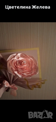 Ръчно изработен букет, снимка 2 - Изкуствени цветя - 53051786