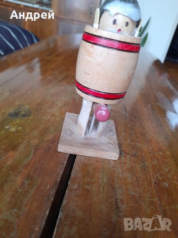 Стара дървена майтапчийска фигурка сувенир, снимка 4 - Други ценни предмети - 39511312