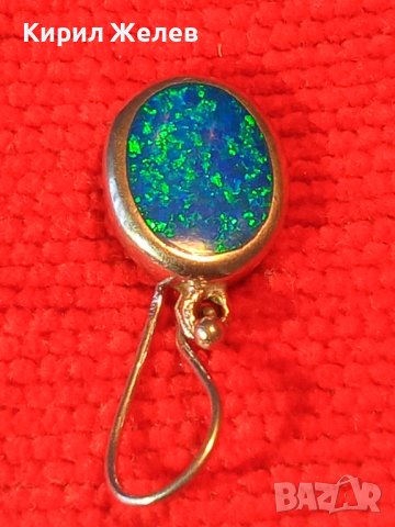 СКЪПОЦЕННА СРЕБЪРНА АРТ НУВО СТИЛ АНГЛИЙСКА ОБЕЦА СРЕБРО 925 с ПРЕКРАСЕН ШЛИФОВАН ОПАЛ 38691, снимка 6 - Обеци - 41730336