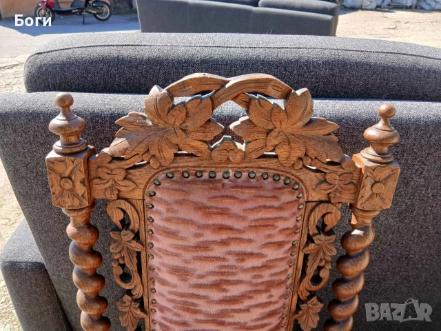 Старинни столове с дърворезба, снимка 3 - Столове - 53746157
