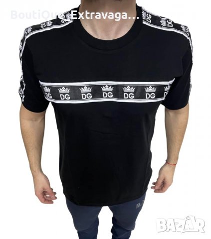 Мъжка тениска Dolce & Gabbana Black DG !!!, снимка 1 - Тениски - 39338735