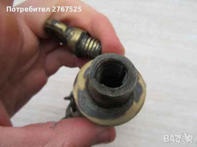 Интересна Стара Месингова Барутница паласка фишеклък пушка пищов възстановка , снимка 6 - Колекции - 39513329