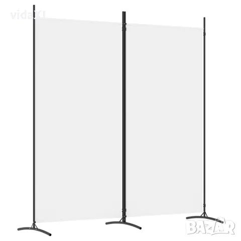 vidaXL Параван за стая, бял, 2 панела, 175x180 см, плат