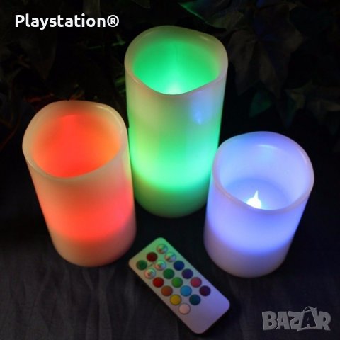 Цветни LED свещи с дистанционно управление, снимка 3 - Декорация за дома - 40016151
