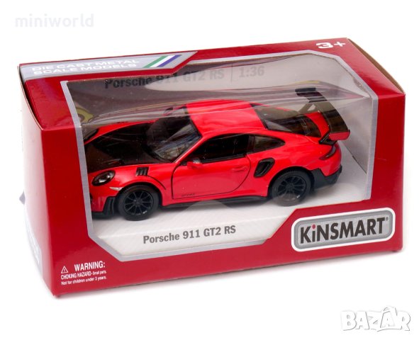 Porsche 911 GT2 RS - мащаб 1:36 на KinSmart моделът е нов в кутийка, снимка 7 - Колекции - 42687511