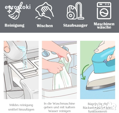 TOPICK Килимче за врата 150 x 90 см, перещ се, супер тънък, сгъваем, винтидж, с къс  косъм, ориентал, снимка 6 - Килими - 51855069