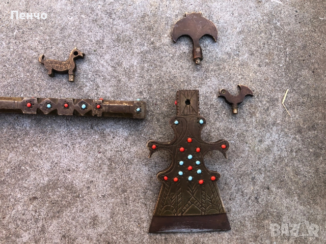 старинен османски /турски, арабски, персийски/ церемониален бронзов чук за захар, снимка 11 - Антикварни и старинни предмети - 51470266