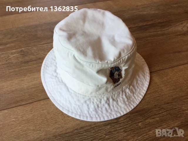 НОВА оригинална мъжка бяла шапка идиотка / bucket hat POLO RALPH LAUREN размер L / XL / 61 см от САЩ, снимка 13 - Шапки - 55900513