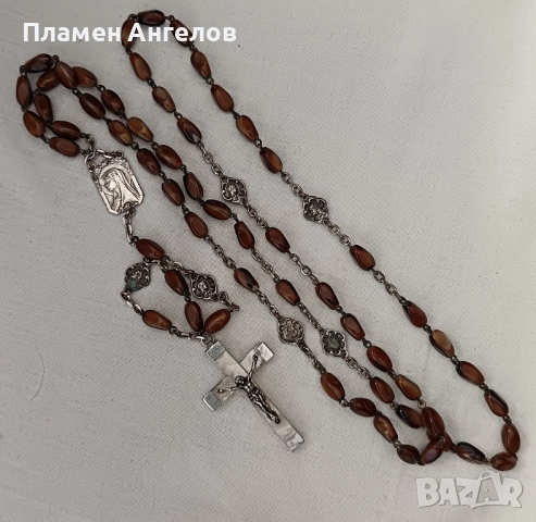 Винтидж религиозна католическа броеница. , снимка 6 - Колиета, медальони, синджири - 52230477