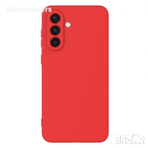Силиконов кейс bSmart Silicone Soft Cover, За Samsung Galaxy A17, Червен и Протектор