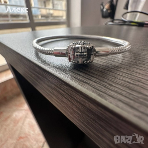 Сребърна гривна тип Пандора, снимка 3 - Гривни - 52852197