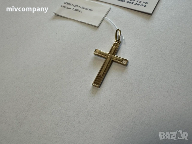 Златна висулка(кръст) 1.68гр., снимка 3 - Колиета, медальони, синджири - 53496574