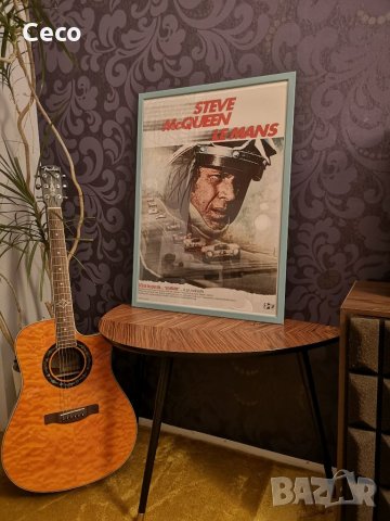 Постер на филма Le Mans със Steve McQueen, 24h LE Mans, grand prix, classic movie, Art +рамка IKEA , снимка 3 - Екшън - 34750656