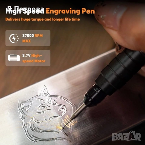 Електрическа Гравираща Писалка HARDELL – 1200mAh, 37000 RPM, снимка 2 - Друга електроника - 53641721