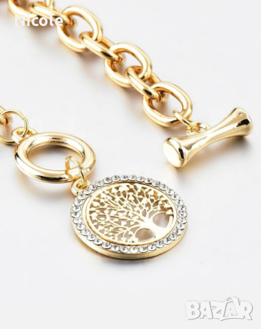 Гривна с прекрасен медальон "Дървото на живота" с борд камъни, снимка 4 - Гривни - 44827507