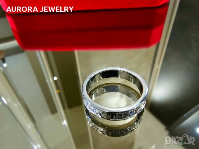 CARTIER Love Band White Gold Paved Diamonds Пръстен, снимка 5 - Пръстени - 52870389