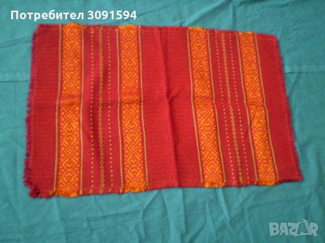 Традиционна червена  българска покривка с 6 салфетки  Българска шевица, снимка 7 - Покривки за маси - 35726574