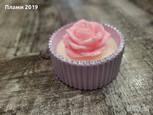 Ръчно изработена керамика с ароматна свещ , снимка 4 - Декорация за дома - 53641335