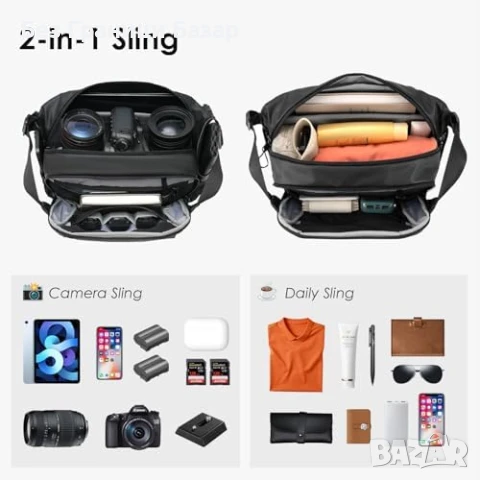 Нова Водоустойчива чанта за камера DSLR 5L с място за статив аксесоари, снимка 2 - Чанти, стативи, аксесоари - 51107753