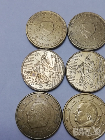 лот 13 монети 50 евро-цента различни държави, снимка 3 - Нумизматика и бонистика - 46648637