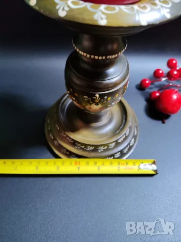 Голям дървен свещник. Ръчна изработка, ръчно  рисуван, снимка 15 - Декорация за дома - 48826876