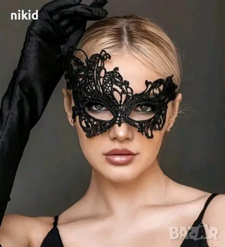 02 домино различни очи черна маска дантела за лице очи маскарад парти бал, снимка 4 - Други - 24105499