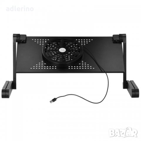 Стойка за лаптоп, сгъваема маса, алуминий, с USB вентилатор , снимка 4 - Маси - 34316670