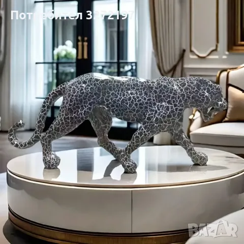 Творческа Ръчно изработена статуя от Смола-Леопард, снимка 5 - Статуетки - 48277223