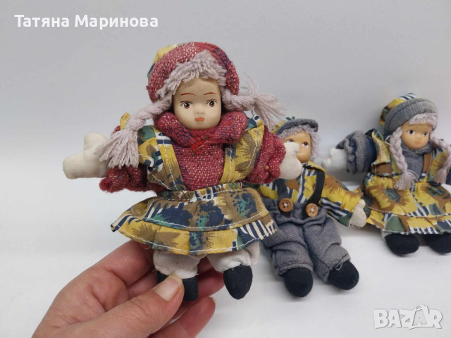 Три малки колекционерски кукли с керамични лица, снимка 2 - Колекции - 44618493