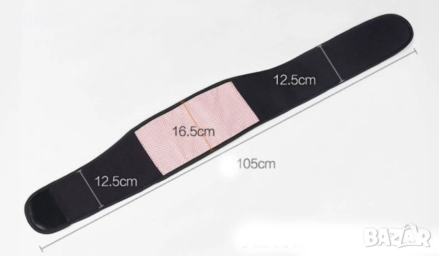 Самозагряващ магнитен турмалинов пояс-колан TV172B, снимка 2 - Други - 52889101