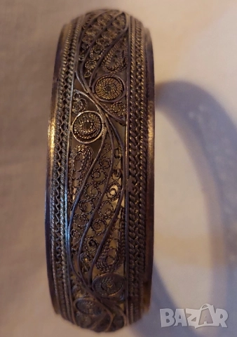 Сребърна тежка гривна , снимка 4 - Гривни - 51659655