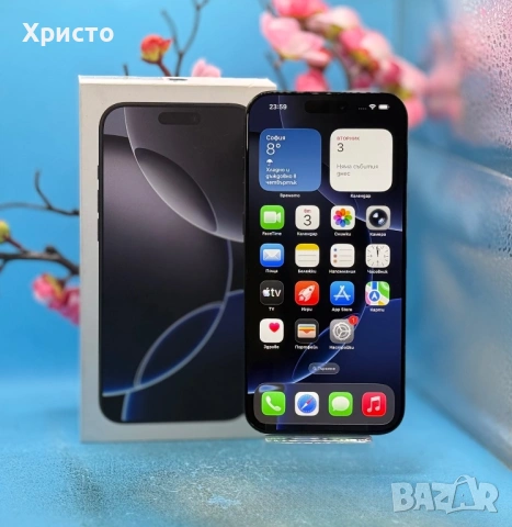 ПЕРФЕКТЕН!!! Apple iPhone 16 Pro Max, 256GB, 5G, Black Titanium + подарък оригинален адаптер, снимка 2 - Apple iPhone - 53710892