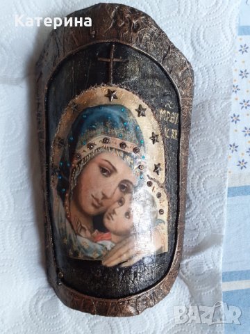 Икона Богородица и младенеца, снимка 1