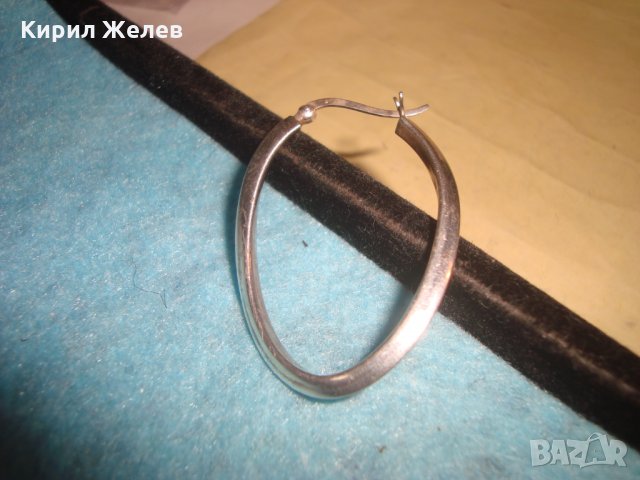 СТАРА АНГЛИЙСКА СРЕБЪРНА ОБЕЦА СРЕБРО 925 ПРОБА РЪЧНА АРТ ИЗРАБОТКА 25601, снимка 5 - Обеци - 35736246