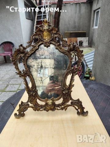 Настолно Огледало  Бронз Наполеон III, снимка 4 - Други ценни предмети - 53513239