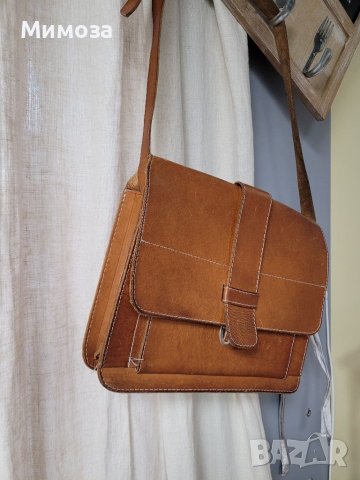 Естествена кожа винтидж чанта, снимка 18 - Чанти - 41000626