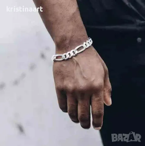 Мъжка сребърна италианска гривна *Картие*.21см