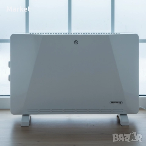 Конвекторен отоплител Rosberg – 2500W, 3 степени, защита от прегряване. Гаранция 24 м.