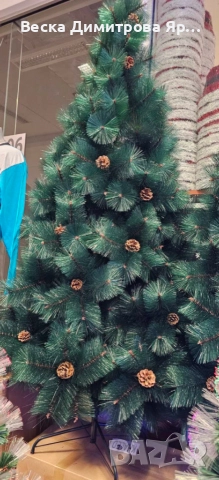 Елха естествено зелена с шишарки, снимка 2 - Декорация за дома - 52658940