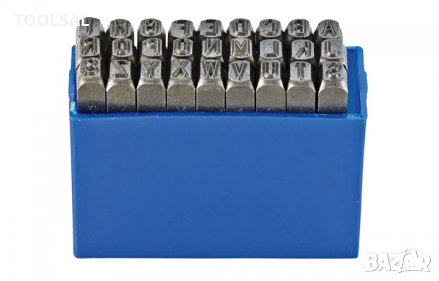 Комплект букви за набиване, A - Z, 27 части, 2 мм, снимка 1 - Други инструменти - 35675531