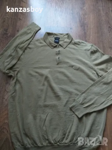 hugo boss bono-l finest italian yarn - мъжки вълнен пуловер КАТО НОВ 2ХЛ, снимка 5 - Пуловери - 47906660