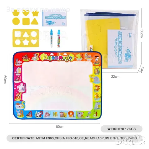 Детско килимче за рисуване с вода, снимка 4 - Образователни игри - 48700621