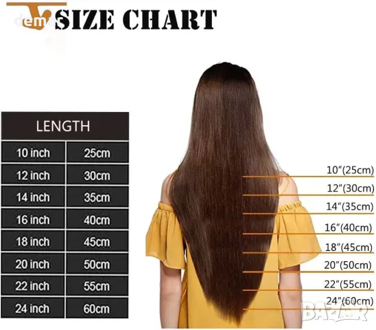 16" Pre Bonded Human Hair Extensions U-tip с кератин – 100% Remy, 0.5g x 200 нишки, 100g (прави), снимка 2 - Продукти за коса - 55777214
