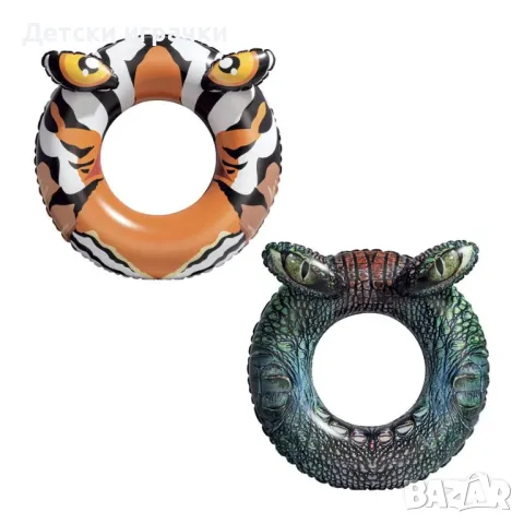 Надуваем пояс Bestway, Crocodile And Tiger, 91 см, PVC, за деца, цветен, снимка 1