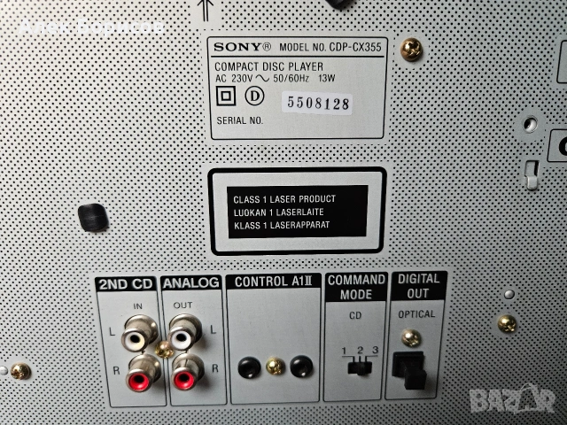 Compact disc player Sony CDP-CX355, снимка 7 - Аудиосистеми - 53092611