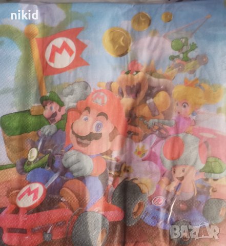 Супер Марио Super Mario 10 парти салфетки рожден ден